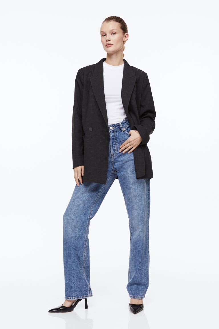 

Прямые высокие джинсы H&M, синий деним