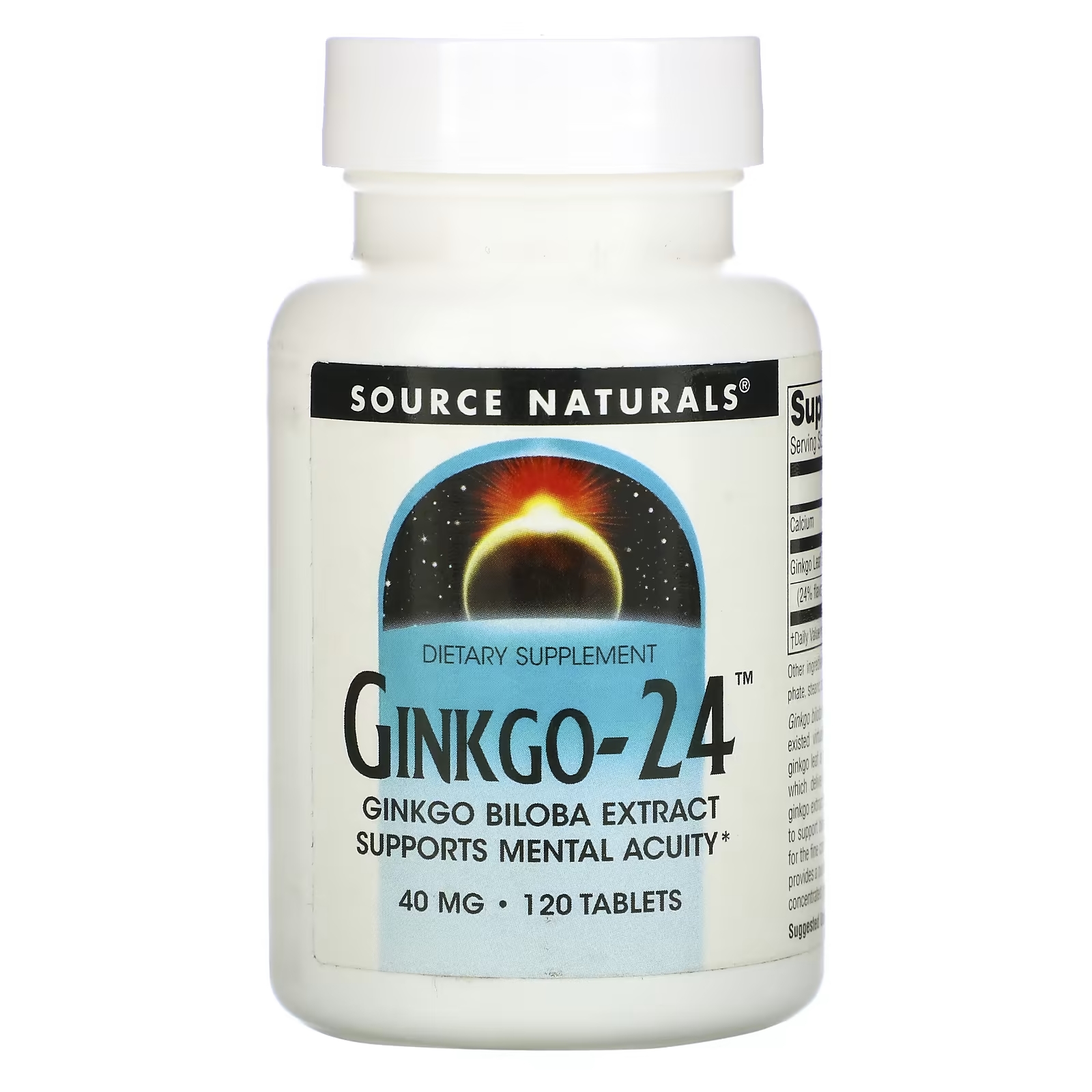 source naturals ginkgo 24 гинкго билоба 120 мг 120 таблеток Source Naturals Гинкго-24 40 мг, 120 таблеток
