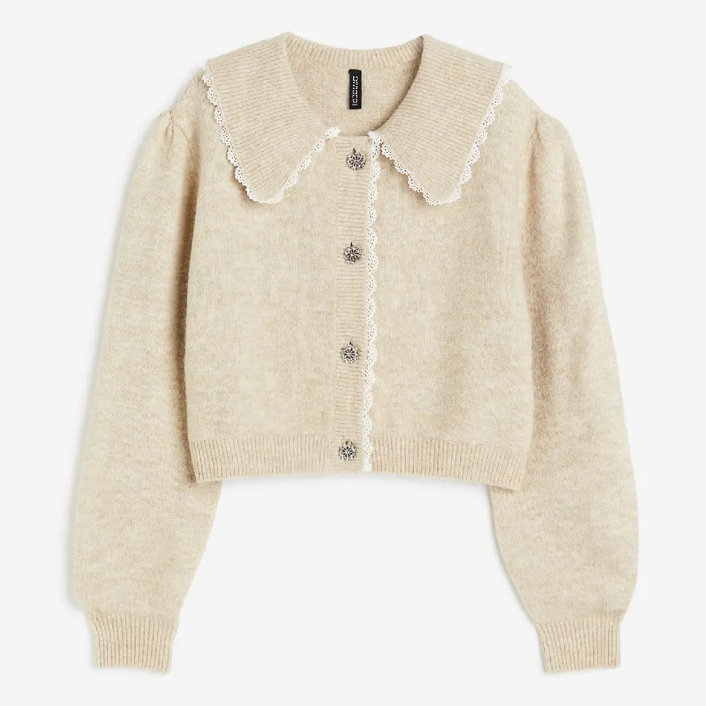 

Кардиган H&M Peter Pan Collar, светло-бежевый