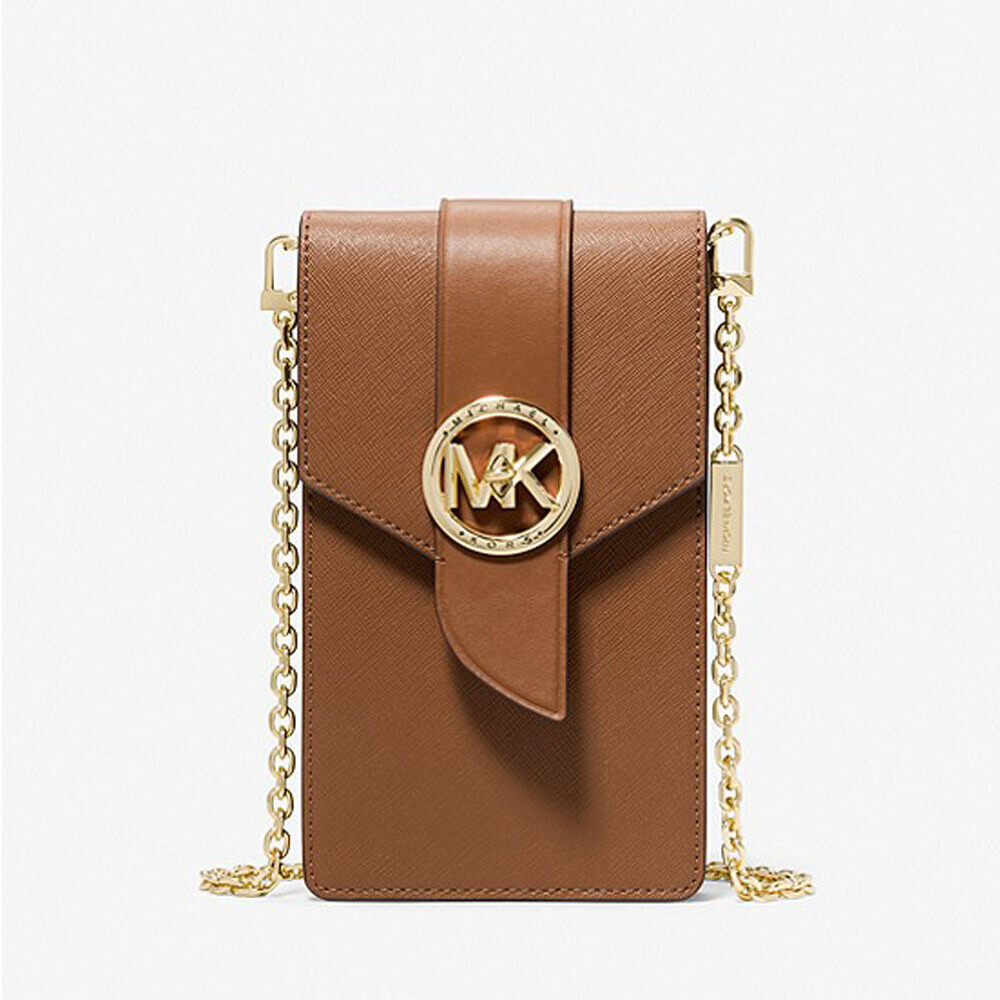 

Сумка кросс-боди Michael Michael Kors Small Saffiano Leather Smartphone, коричневый