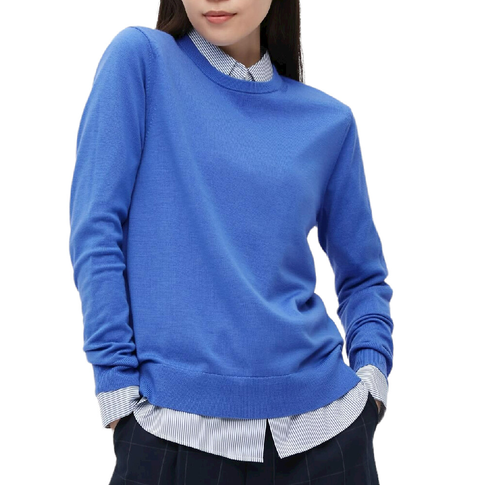 

Джемпер Uniqlo Extra Fine Merino Crew Neck, синий