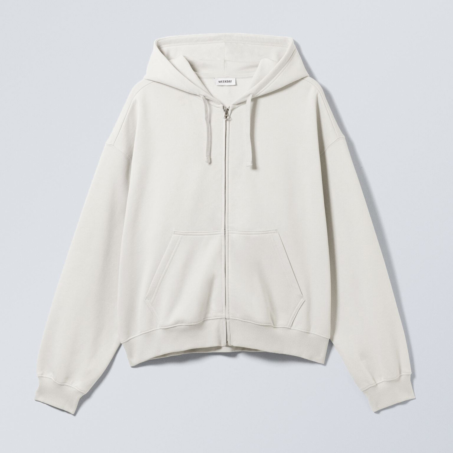 

Толстовка Weekday Boxy Mid-weight Zip-up, светло-пыльно-серый
