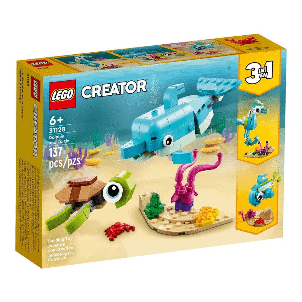 цена Конструктор LEGO Creator 31128 Дельфин и Черепаха