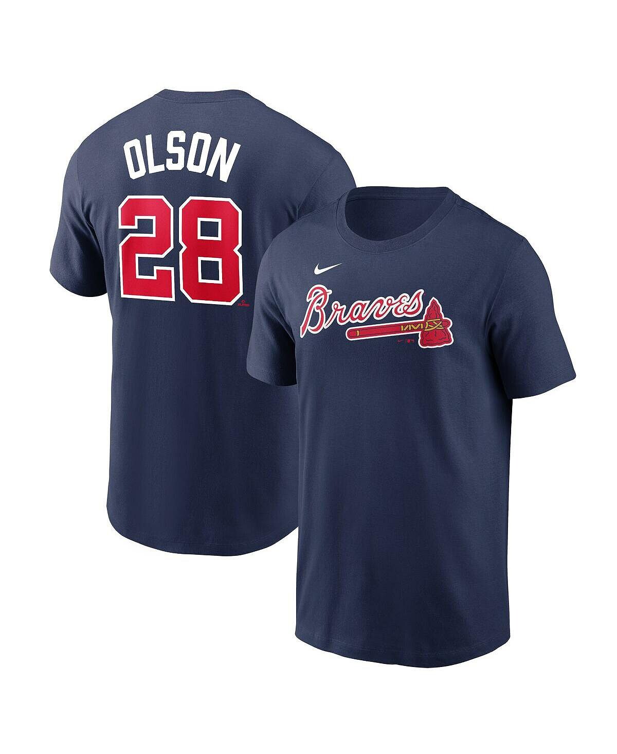 

Мужская футболка matt olson navy atlanta braves с именем и номером Nike, синий