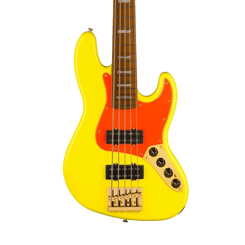 

Fender MonoNeon Jazz Bass V Maple Fingerboard Neon Yellow с сумкой для концерта