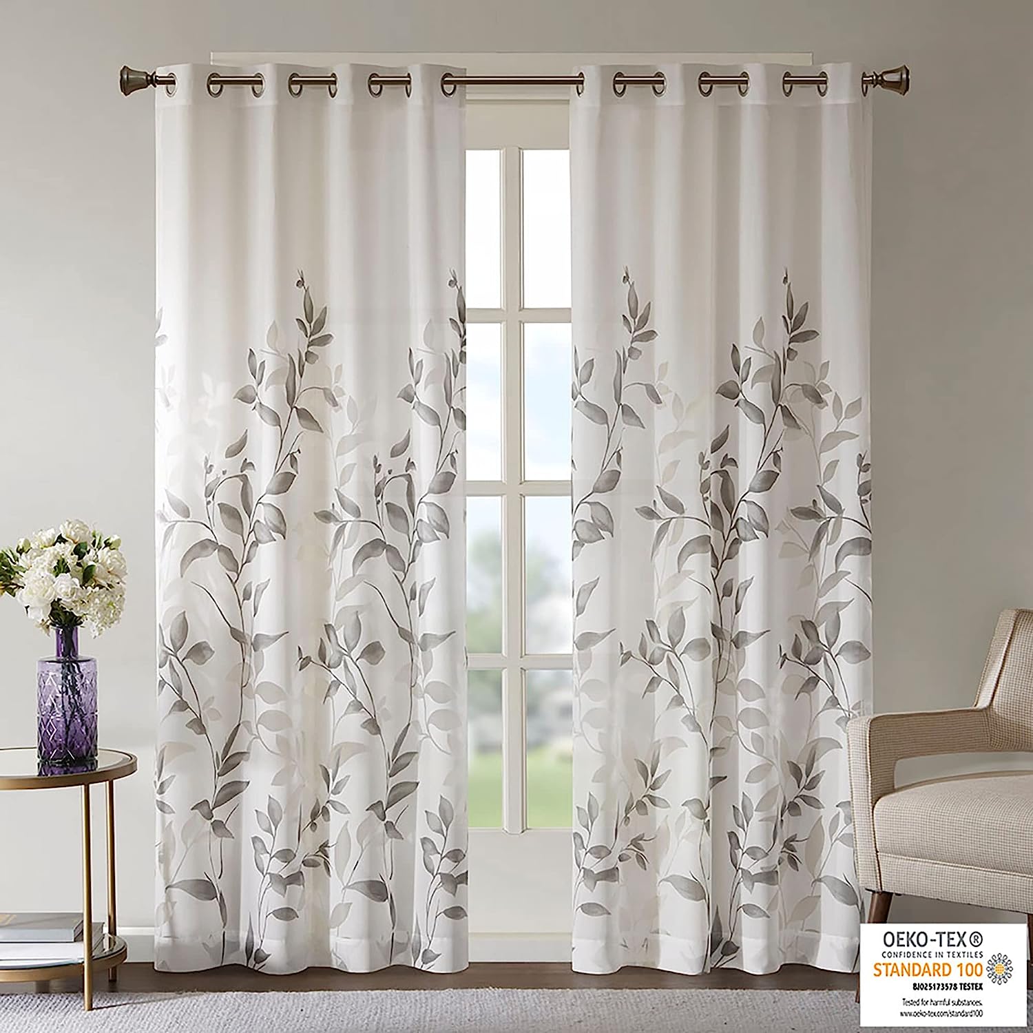 garthwaite annie cecily Шторы Madison Park Cecily Semi Sheer Single, 127x213 см, светло-серый