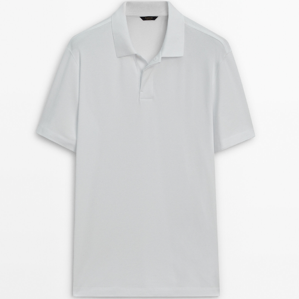 Футболка-поло Massimo Dutti Comfortable Short Sleeve, белый футболка поло massimo dutti comfortable short sleeve серо синий