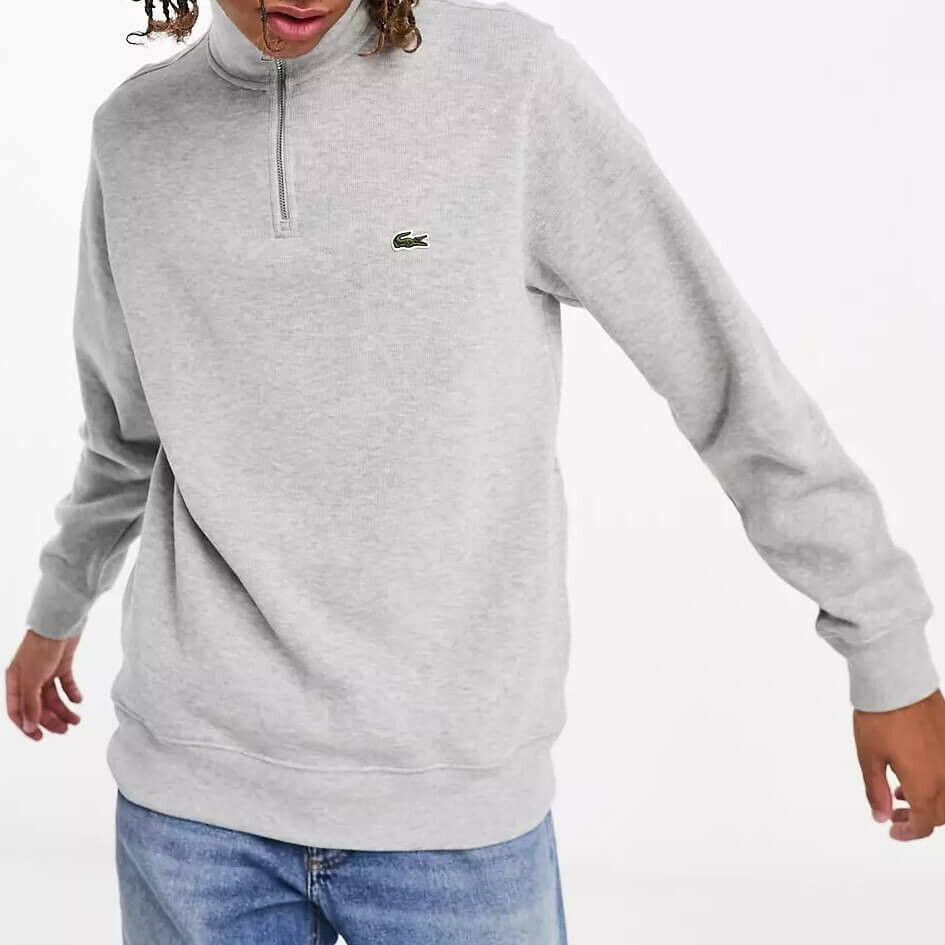 

Свитшот Lacoste Essentials 1/4 Zip, серый