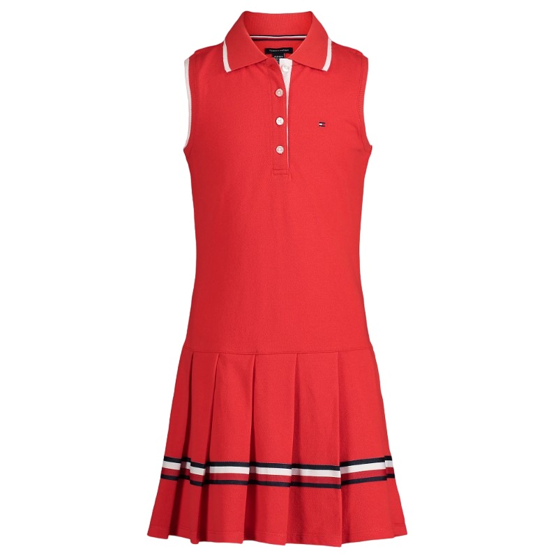 

Платье-футболка Tommy Hilfiger Big Kids' Pleated Polo, красный