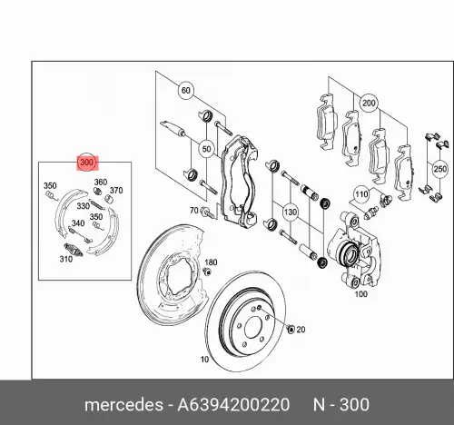 Колодки ст.тормоза / ts bremsbacke A6394200220 MERCEDES-BENZ тормозные колодки задние a0074208620 mercedes benz