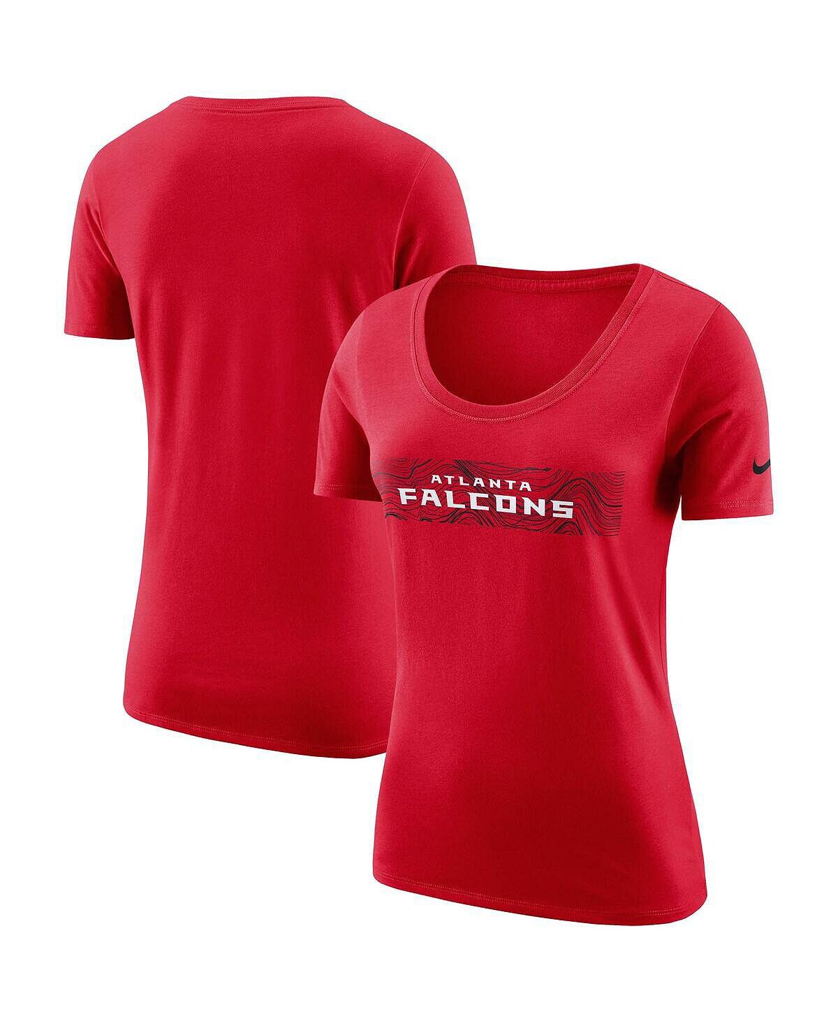 

Женская красная футболка atlanta falcons sideline team Nike, красный