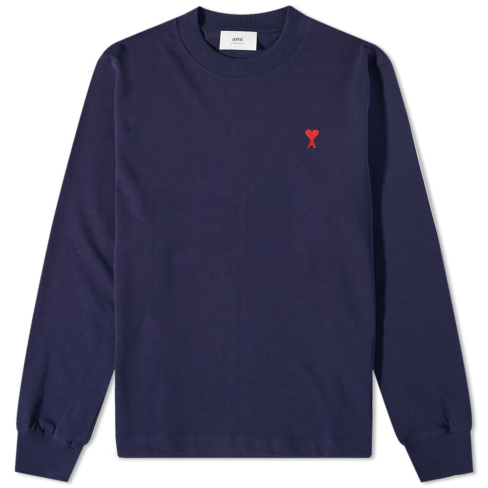 

Футболка AMI Long Sleeve Tonal Small A Heart Tee, Серый