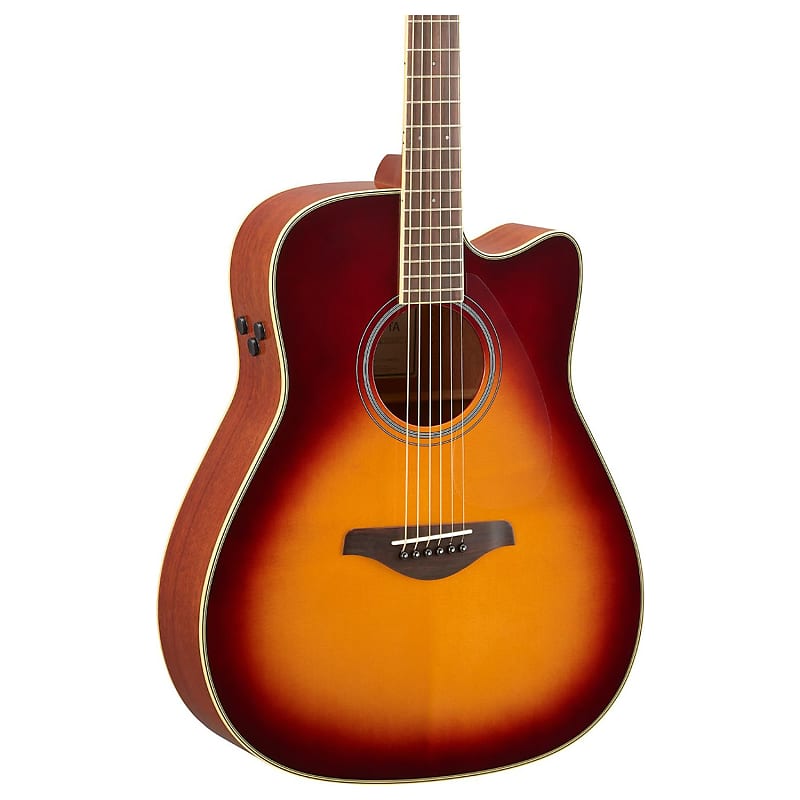 Yamaha FGC-TA TransAcoustic электроакустическая гитара с вырезом, коричневый Sunburst