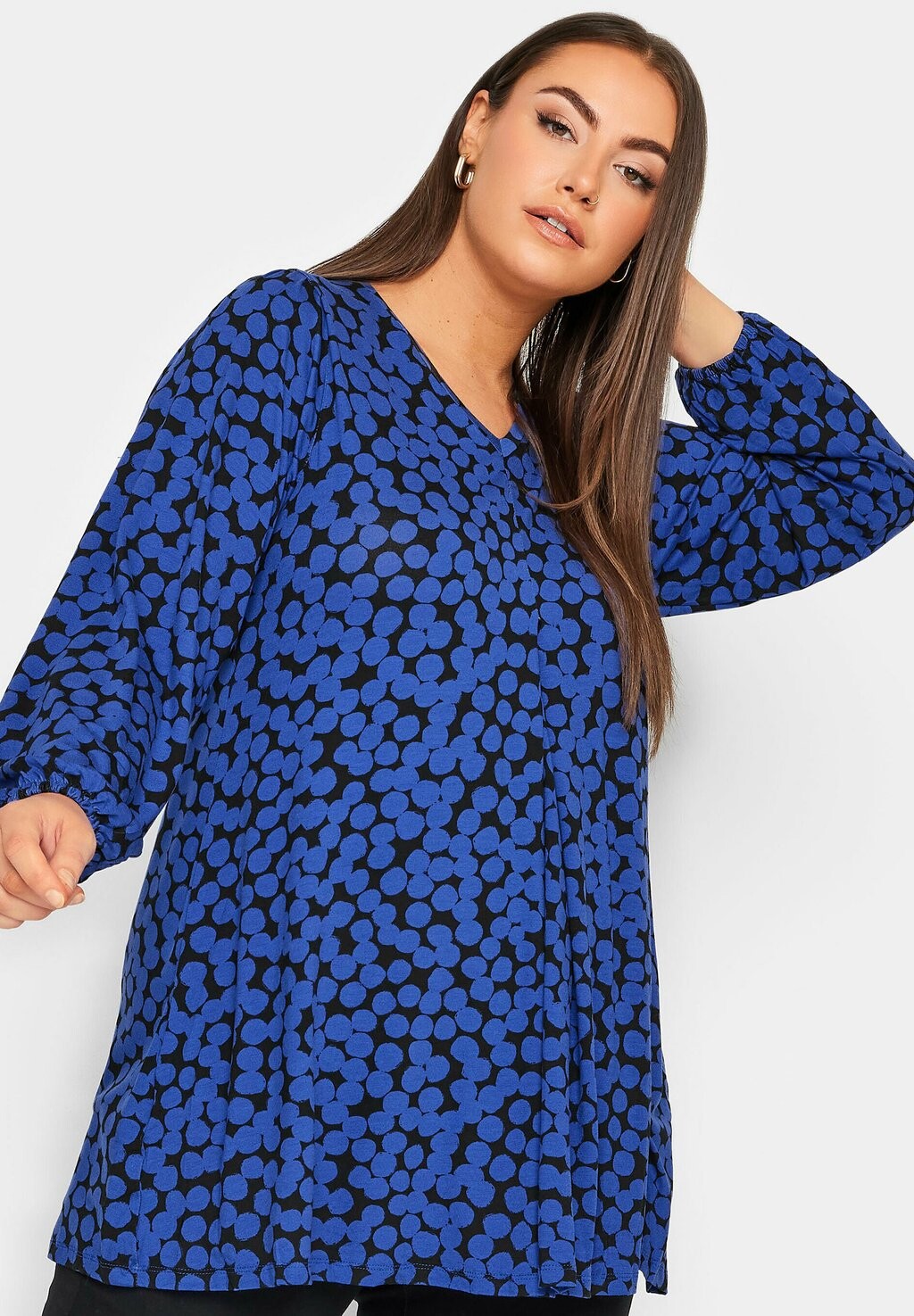 

Футболка с длинным рукавом Spot Pleat Front Yours Clothing, синий