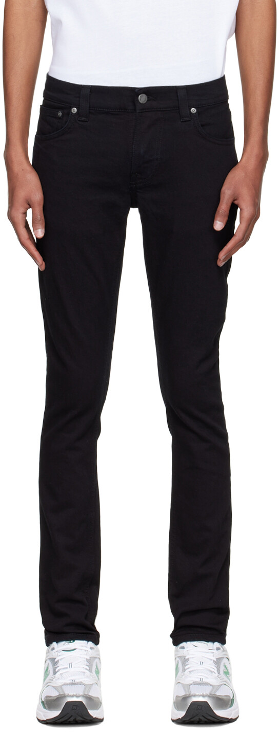 

Черные узкие джинсы скинни из махровой ткани Nudie Jeans