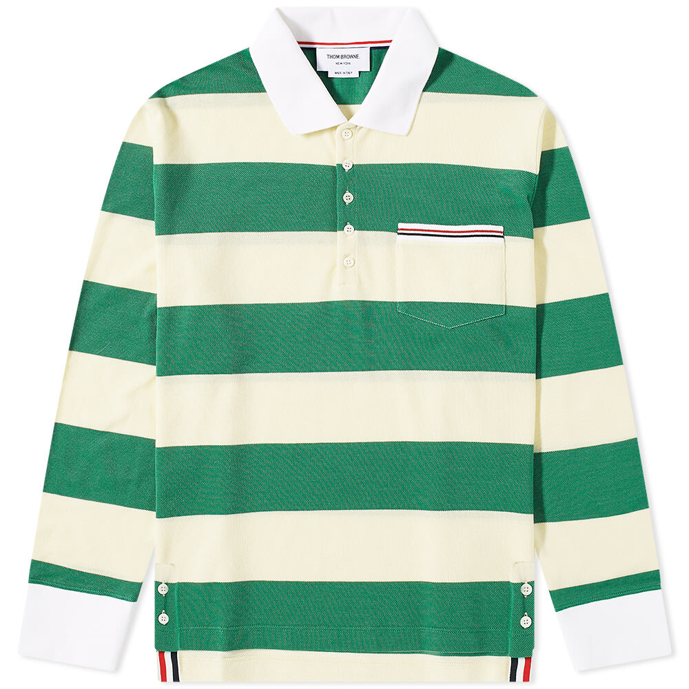 

Футболка Thom Browne Striped Pocket Rugby Shirt, Зеленый