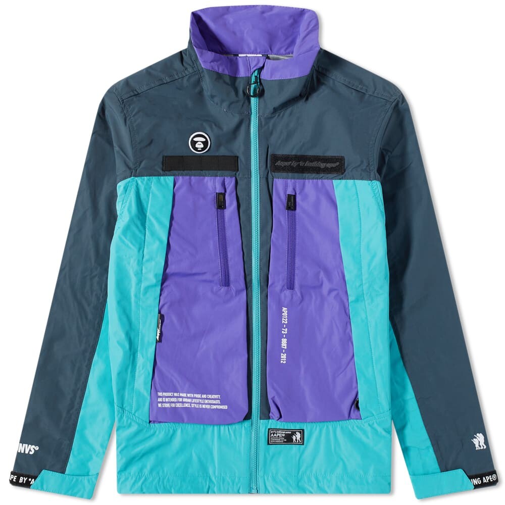 

Куртка APE Mountain Panel Shell AAPE by A Bathing Ape, Синий