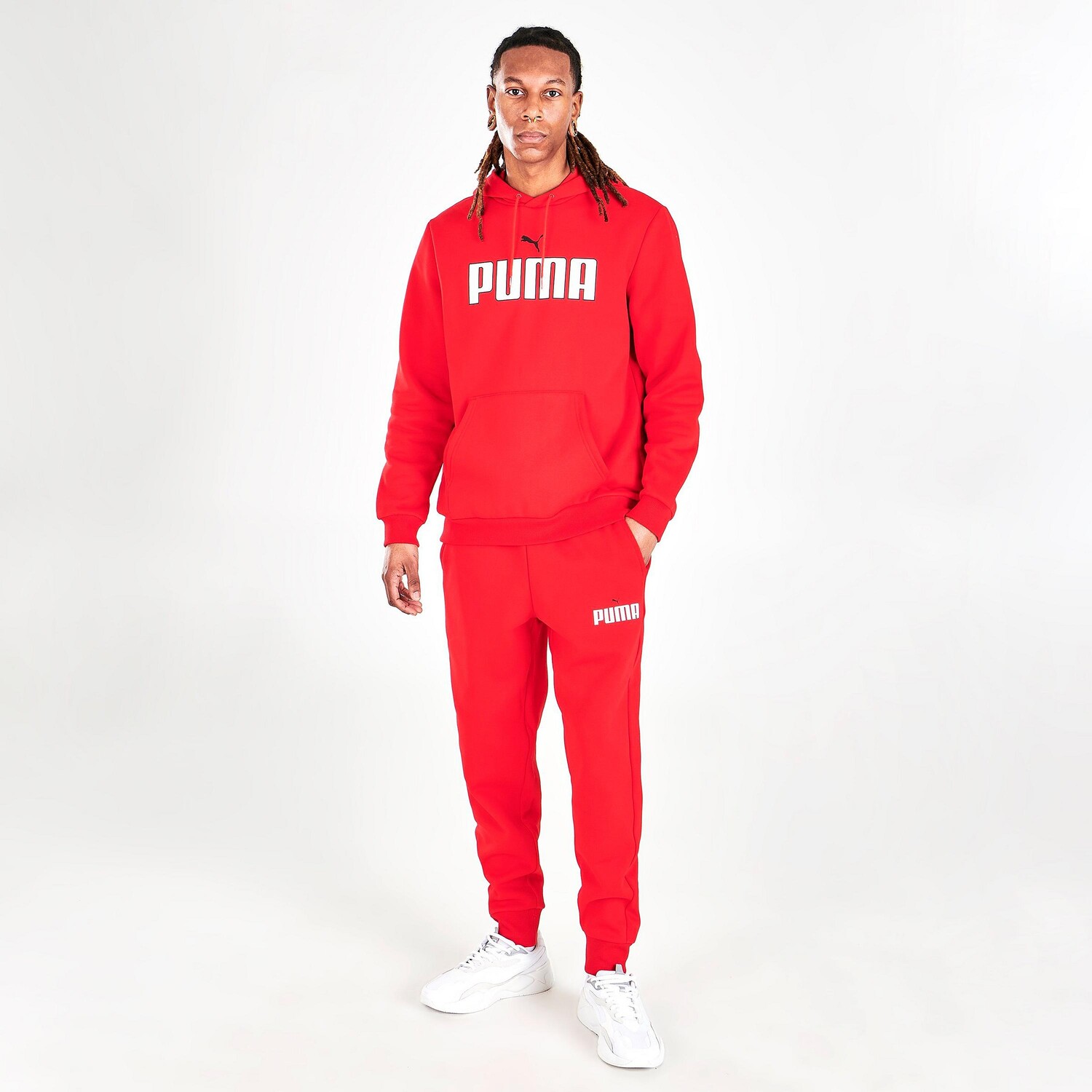 Мужские брюки-джоггеры с логотипом Puma, красный