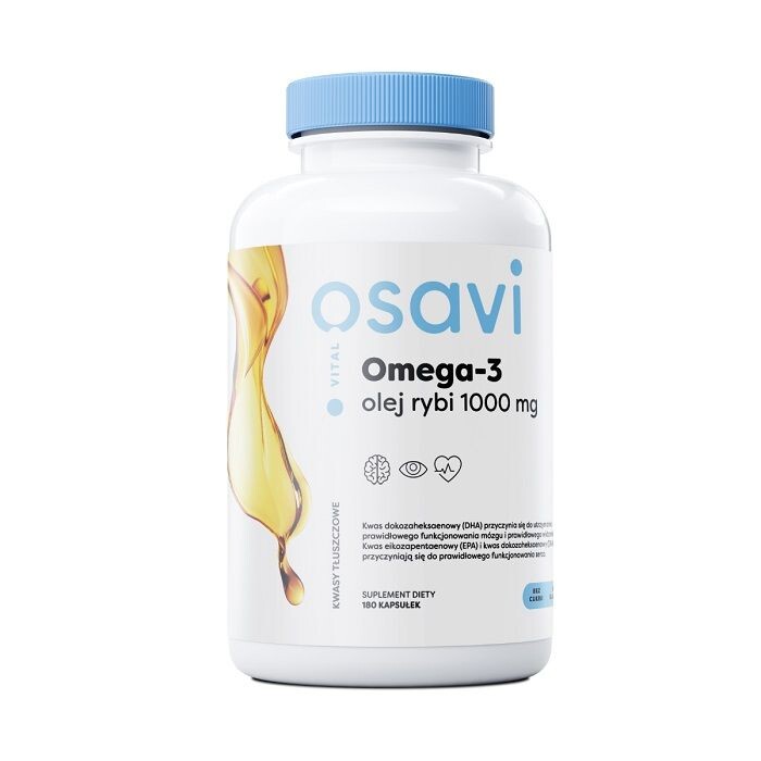 

Osavi Omega-3 1000mg Olej Rybi Cytrynowy омега 3 жирные кислоты, 180 шт.