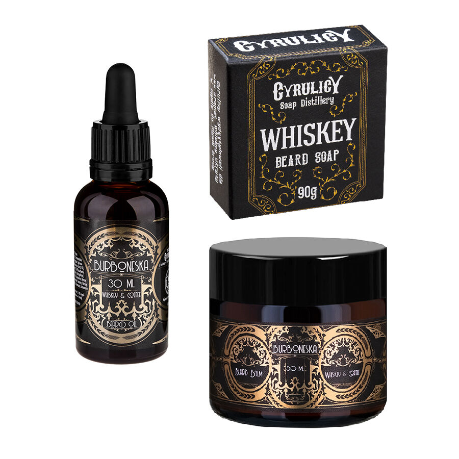 Набор косметики для бороды: масло бурбонеск Cyrulicy Whiskey & Coffee, 90 гр набор для виски грация