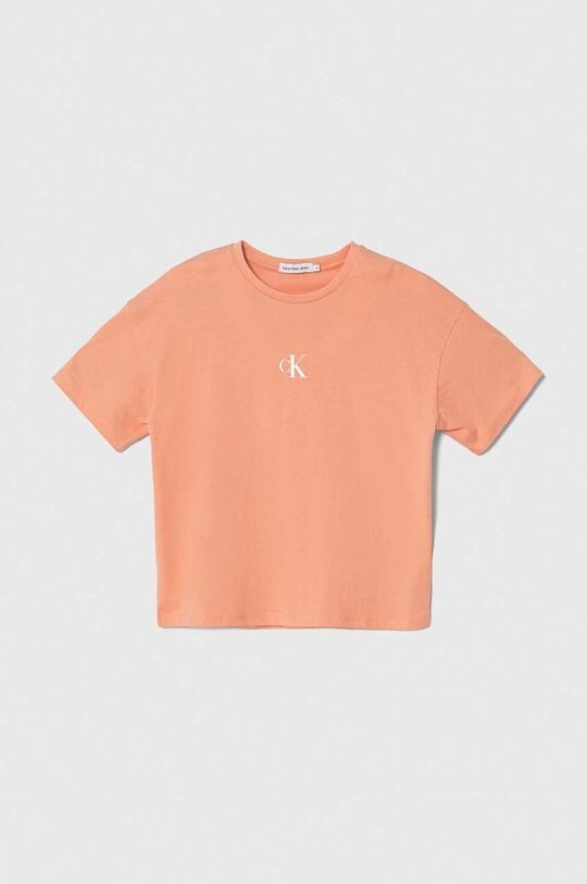 

Хлопковая футболка для детей Calvin Klein Jeans, оранжевый