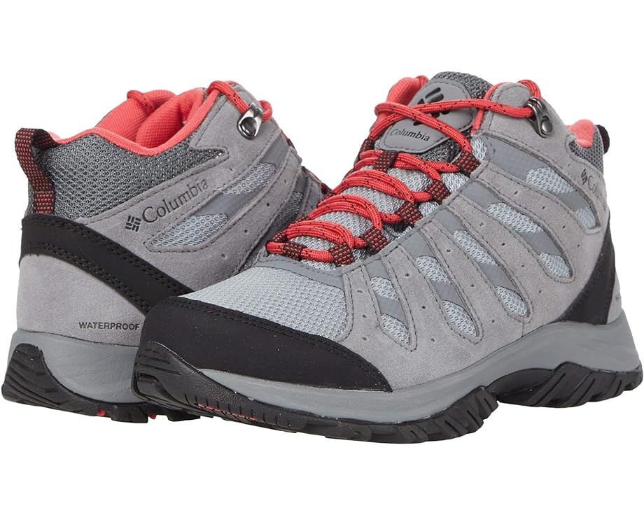 

Походные ботинки Columbia Redmond III Mid Waterproof, цвет Steam/Red Coral