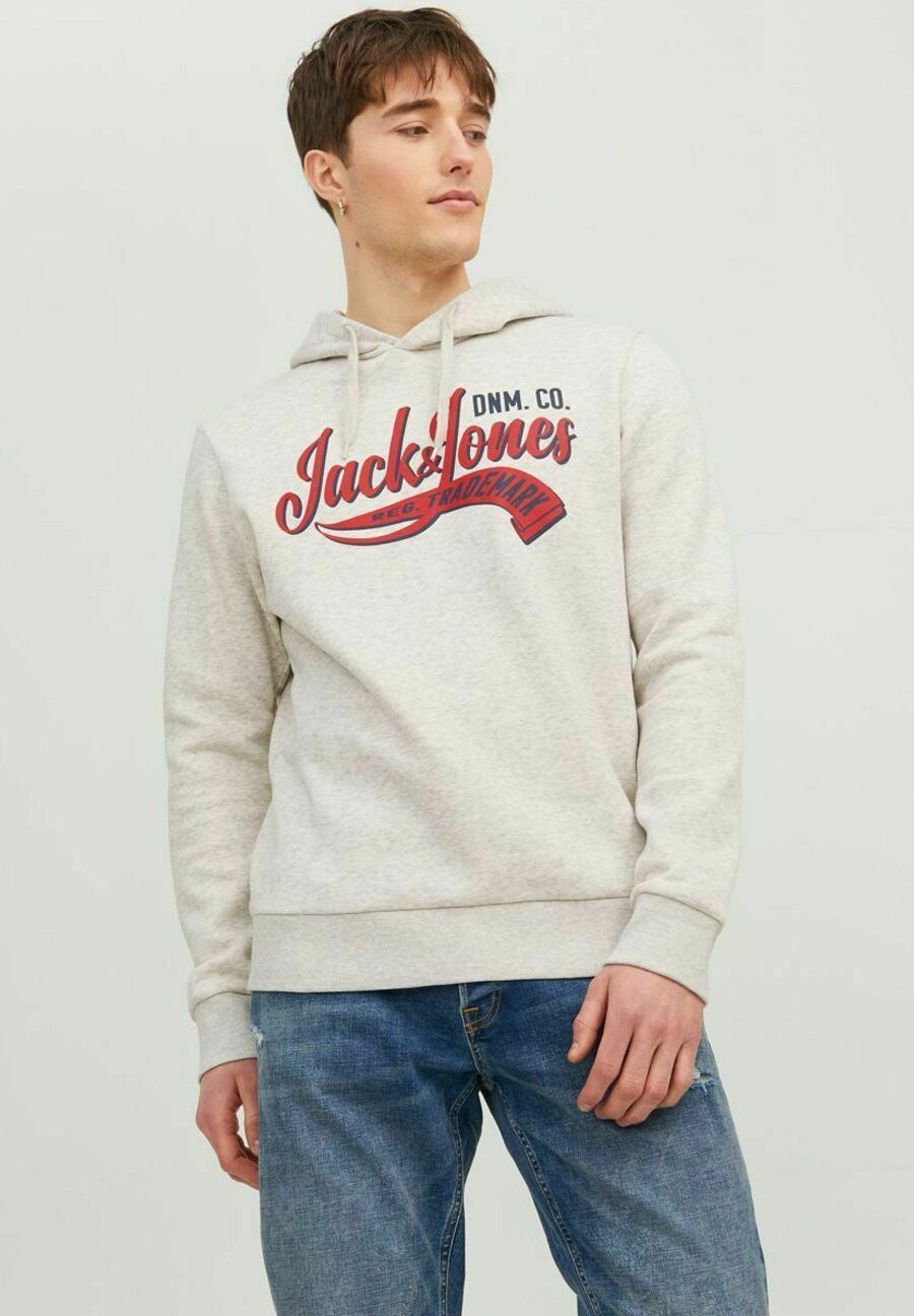 

Толстовка JJELOGO 2 COL 23/24 NOOS Jack & Jones, белый меланж