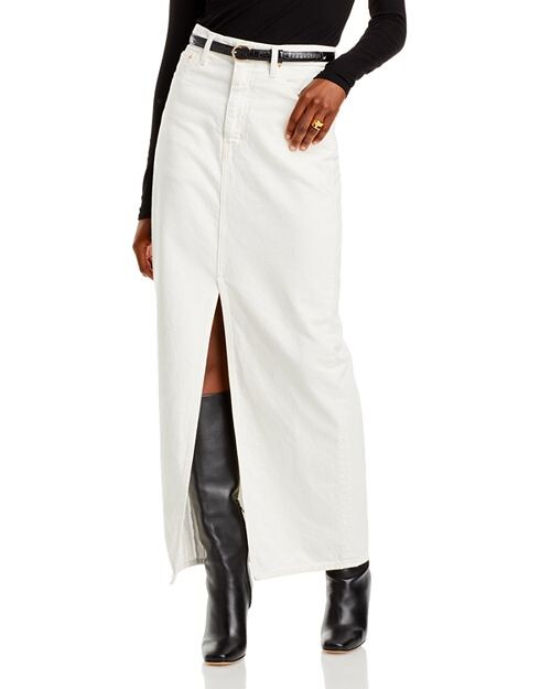 

Юбка макси с высокой посадкой Derek Lam 10 Crosby, цвет Ivory/Cream