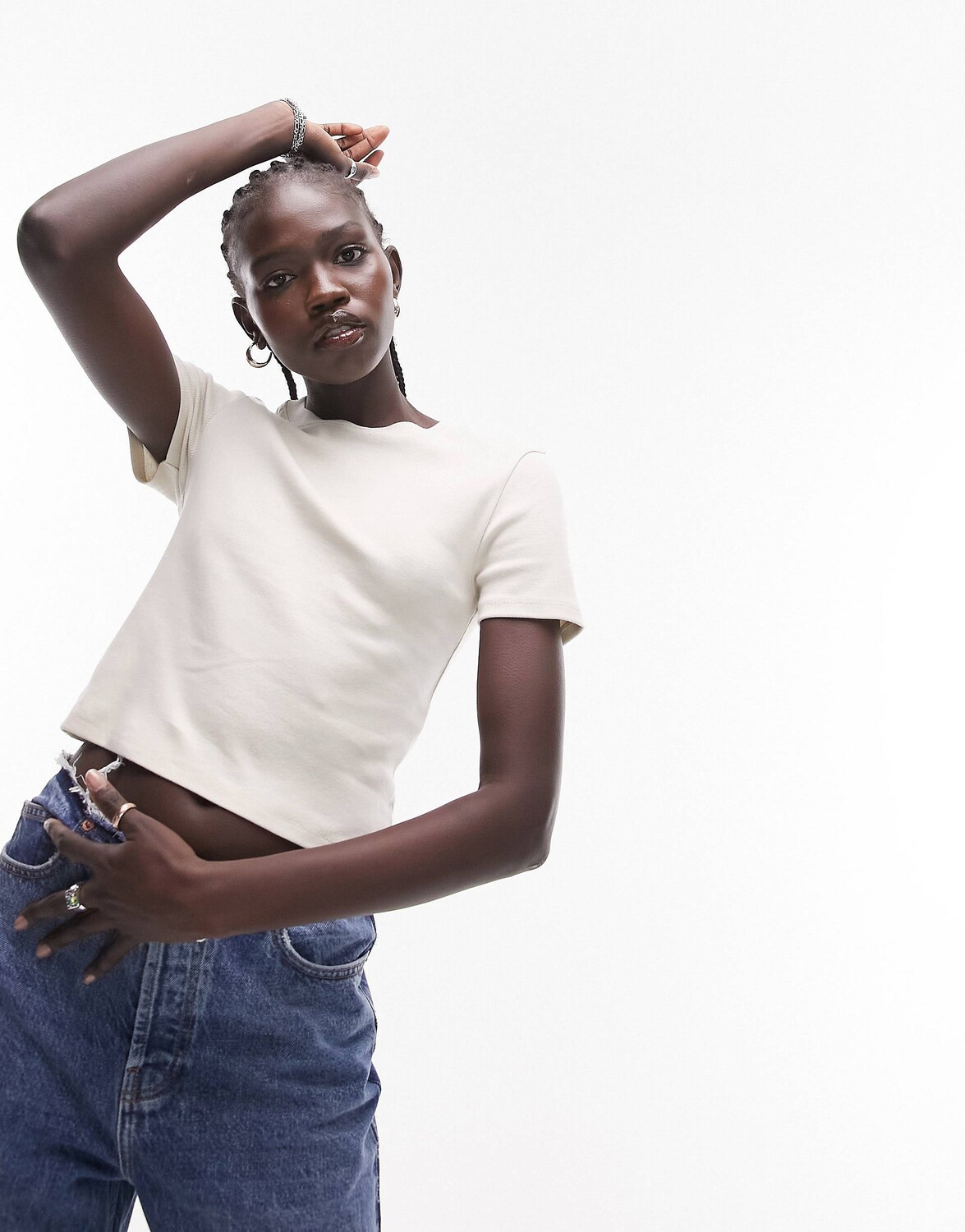 

Белая повседневная футболка Topshop