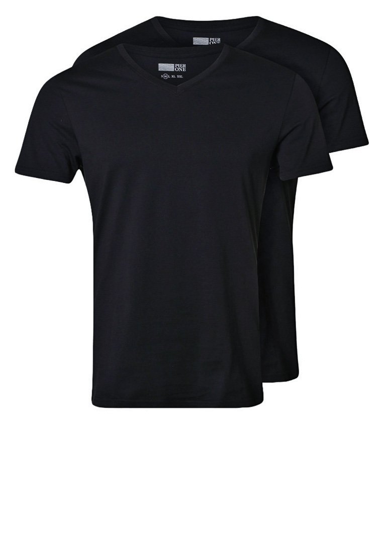 цена базовая футболка 2 PACK Pier One, черная