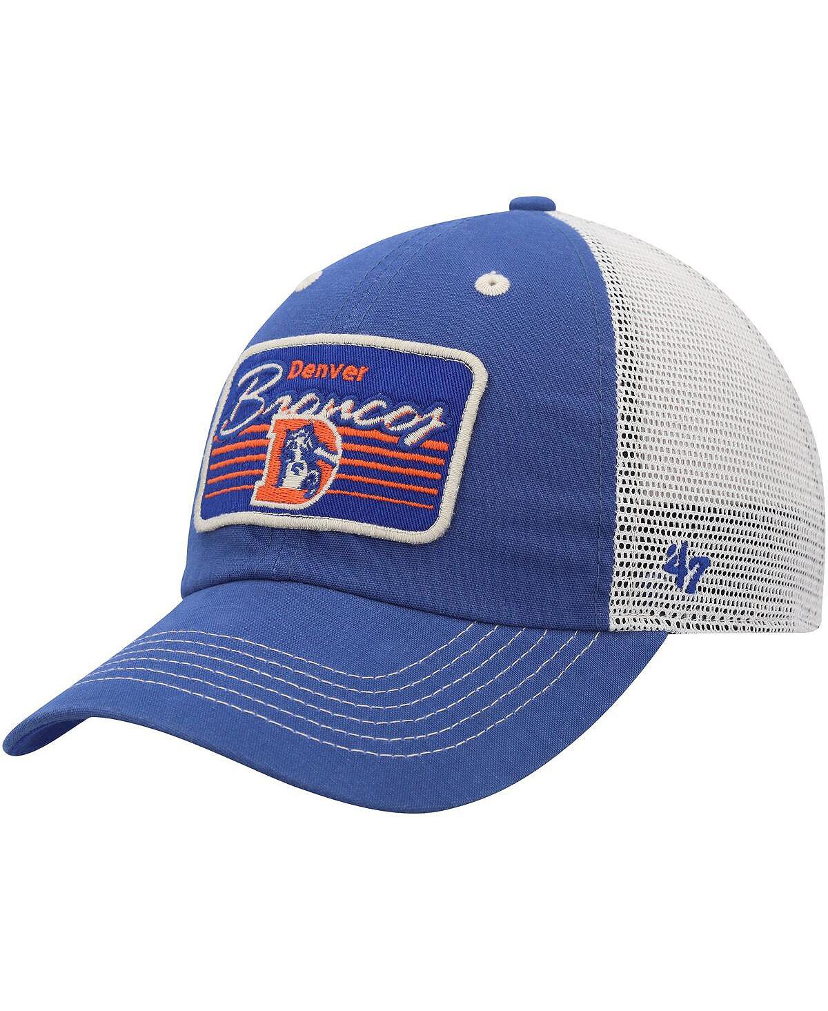 Мужская регулируемая шляпа Royal, натуральный цвет Denver Broncos Legacy Five Point Trucker Clean Up '47 Brand