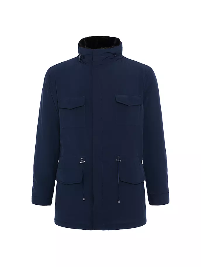 Тканевая куртка и куртка из овчины Gorski, темно-синий