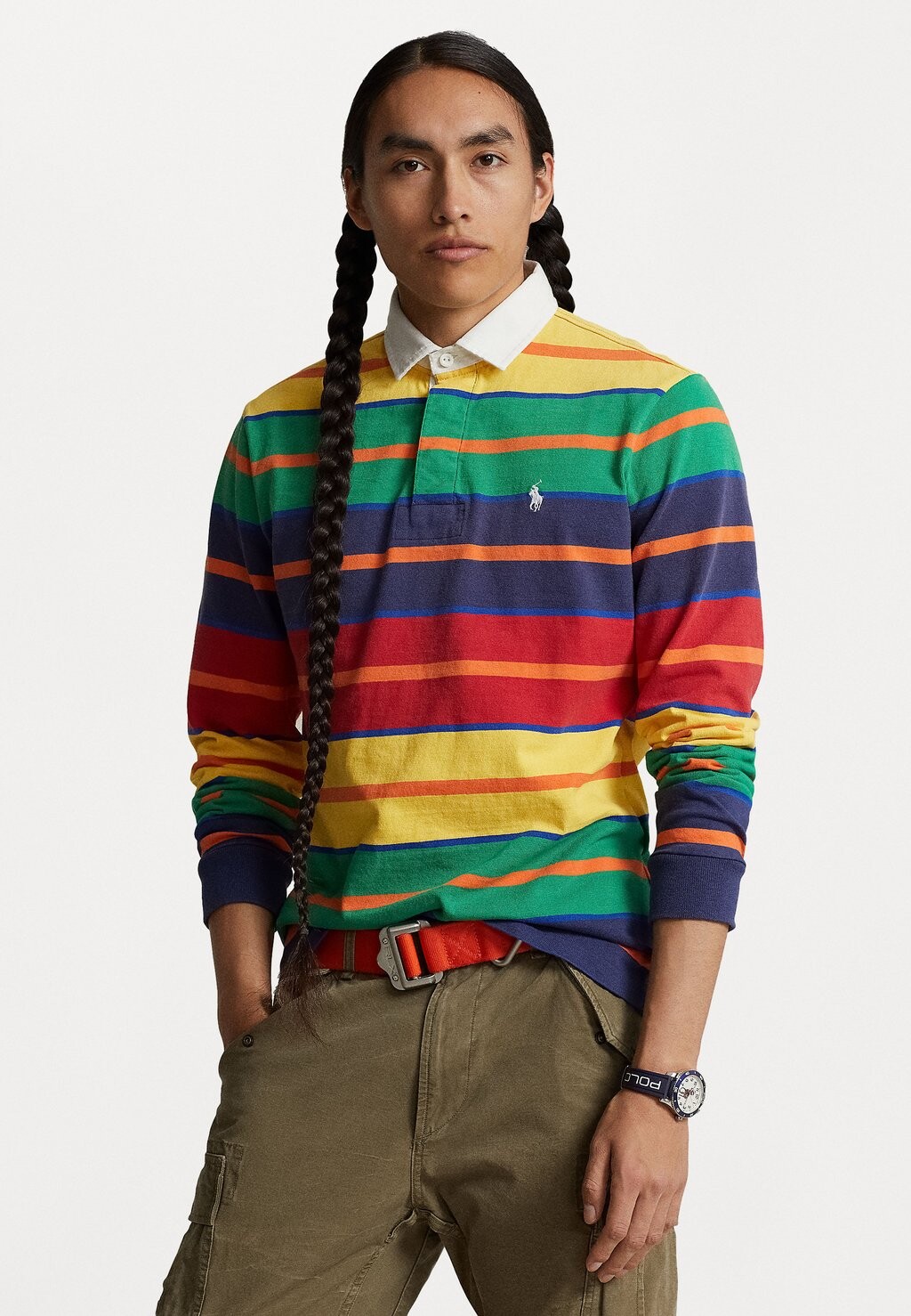 

Рубашка-поло LONG SLEEVE RUGBY Polo Ralph Lauren, цвет yellow fin/multi-coloured