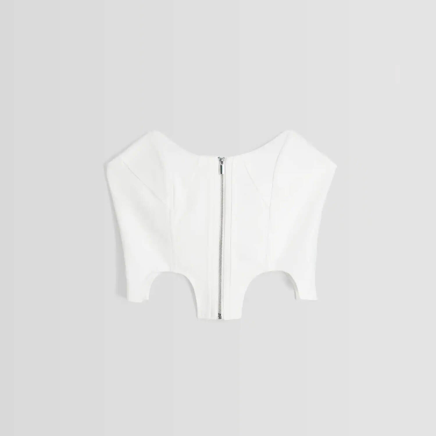 

Топ Bershka Tailored Bandeau With Zip, белый