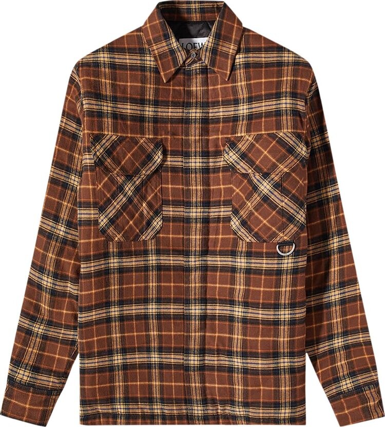 

Рубашка Loewe Padded Check Shirt 'Brown/Multicolor', коричневый