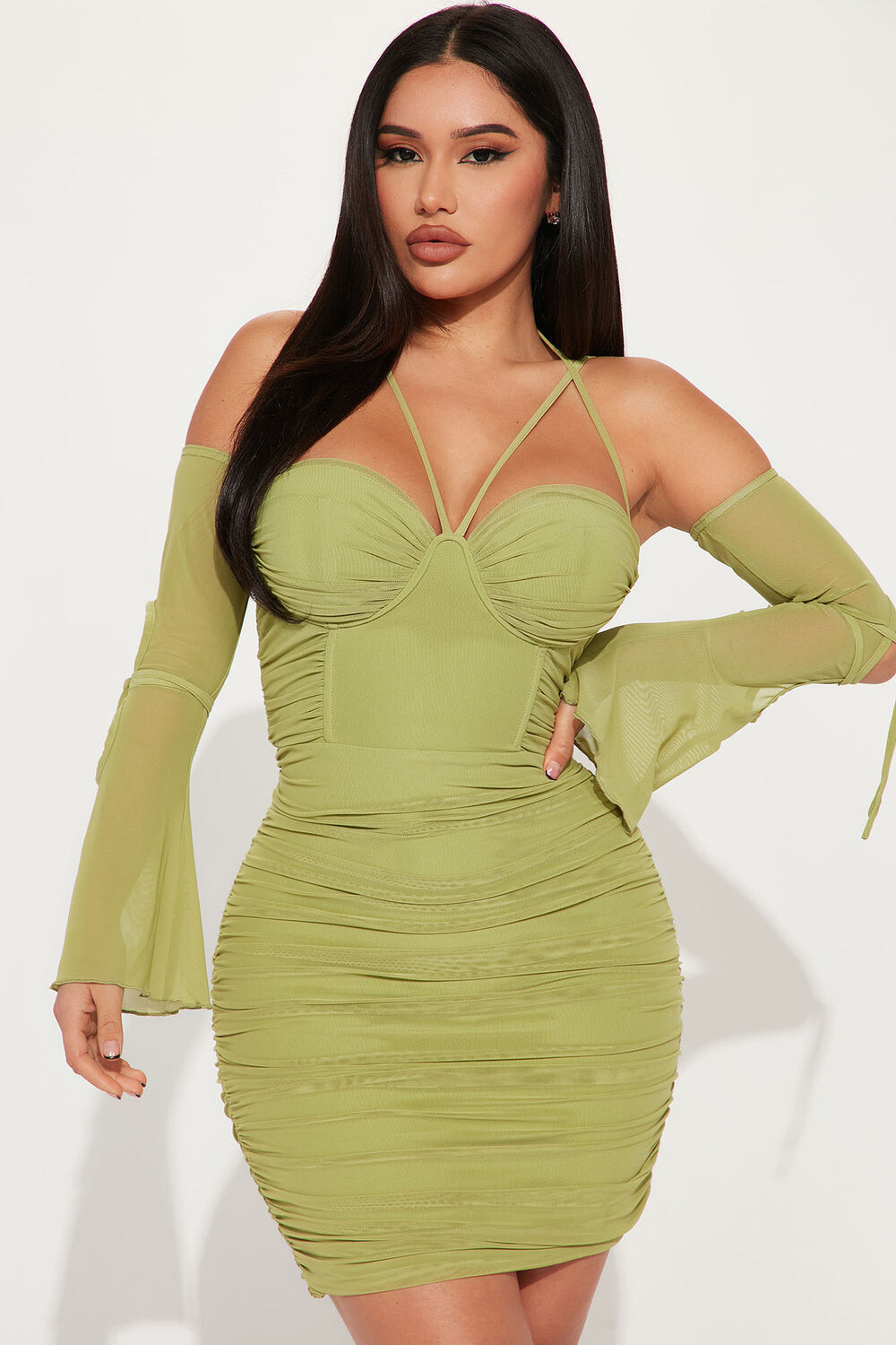 

Мини платье Fashion Nova D50218C, шартрез