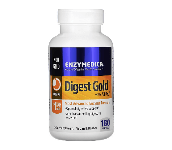 Добавка с пищеварительными ферментами 180 капсул Digest Gold с ATPro Enzymedica enzymedica digest gold с atpro 180 капсул