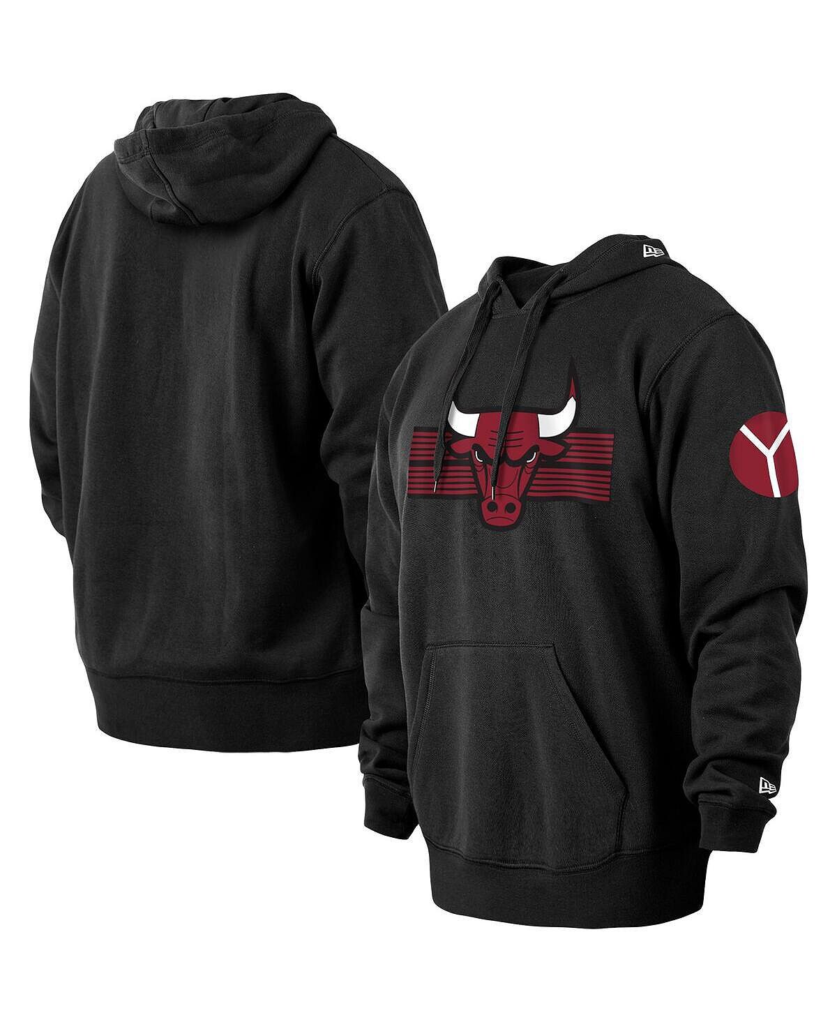 

Мужская черная толстовка с капюшоном chicago bulls 2022/23 city edition big and tall pullover New Era, черный