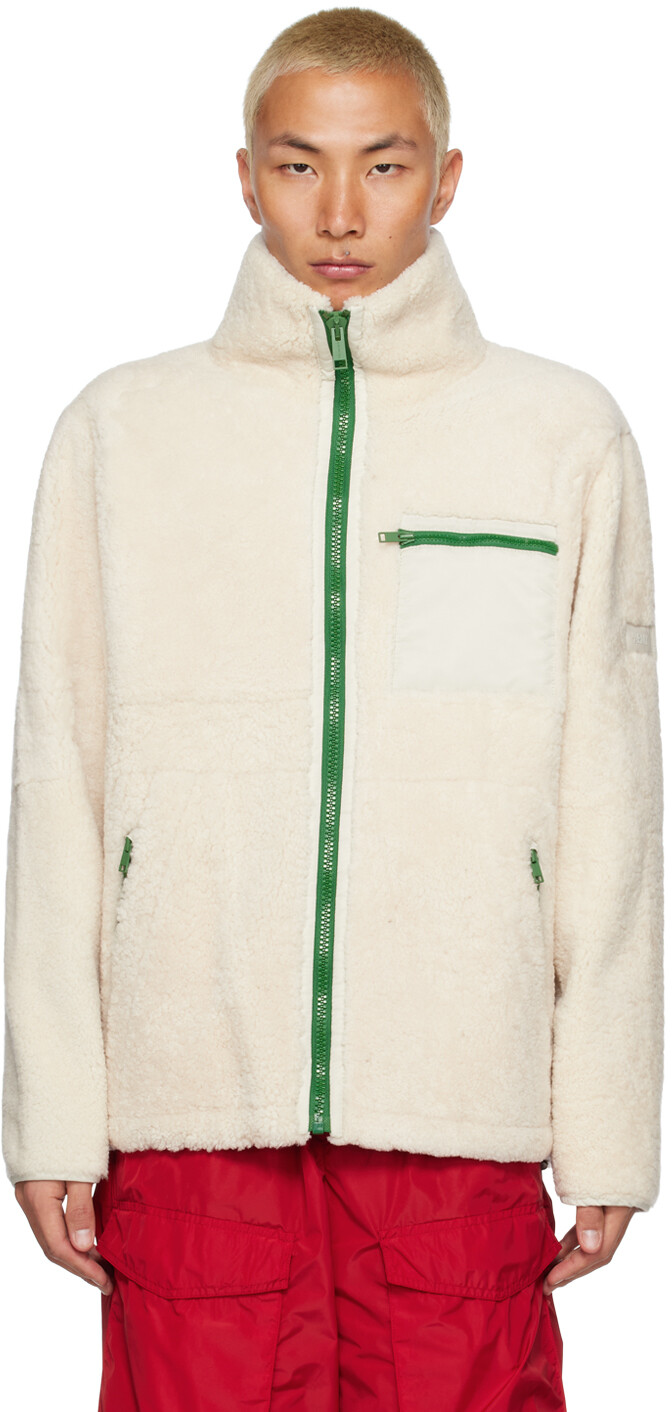 

Короткая дубленка Off-White с воротником-трубой Yves Salomon - Army, Белый