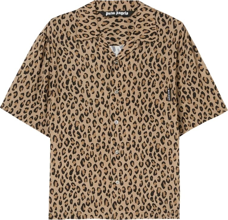

Рубашка Palm Angels Leopard Print Bowling Shirt 'Nuts/Butter', желтый