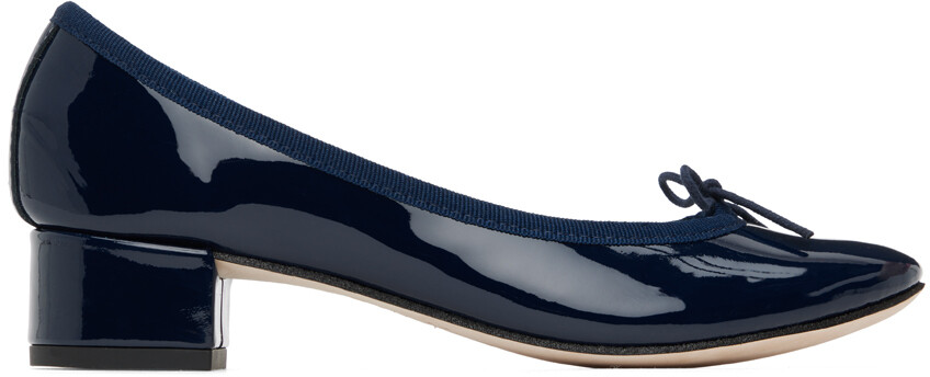 

Темно-синие балетки Camille на каблуке Repetto, Синий