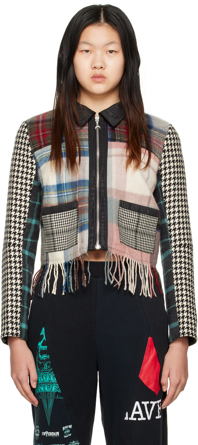 

Разноцветная куртка свободного кроя Clashing Tartans Marine Serre