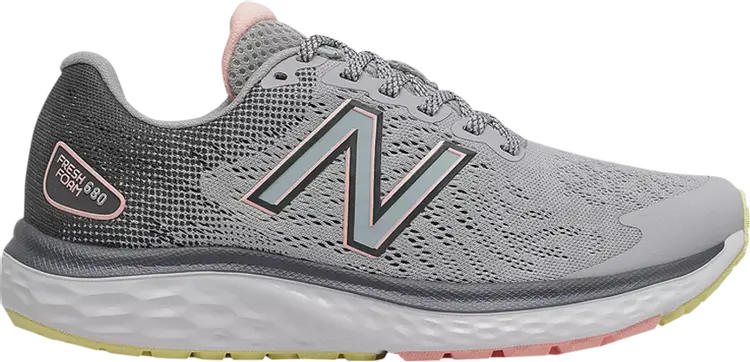 

Кроссовки New Balance Wmns Fresh Foam 680v7 Wide 'Silver Thunder', серебряный