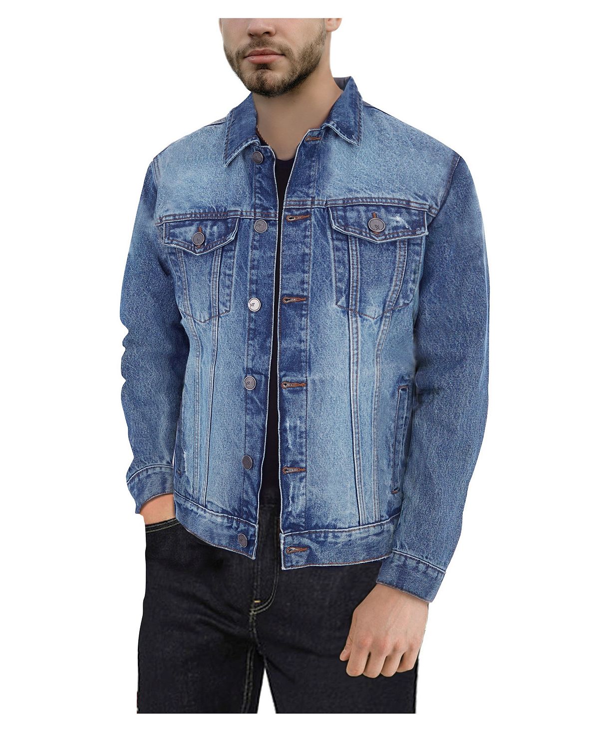 Мужская приталенная джинсовая куртка с эффектом потертости X-Ray, мульти мужская хлопковая джинсовая куртка однотонная повседневная однобортная джинсовая куртка с лацканами пальто