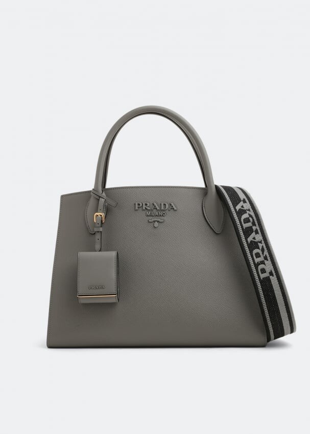 

Сумка PRADA Medium Monochrome bag, серый