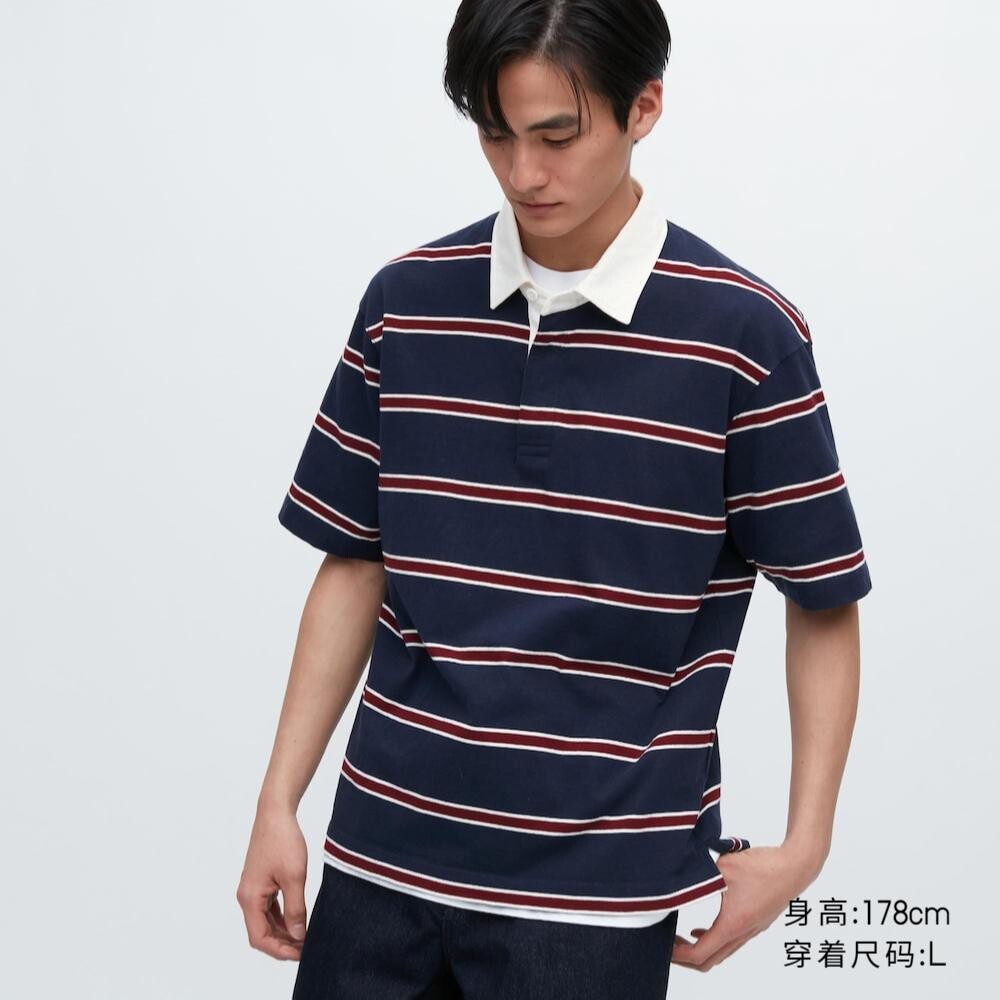 

Полосатая рубашка унисекс Uniqlo, синий