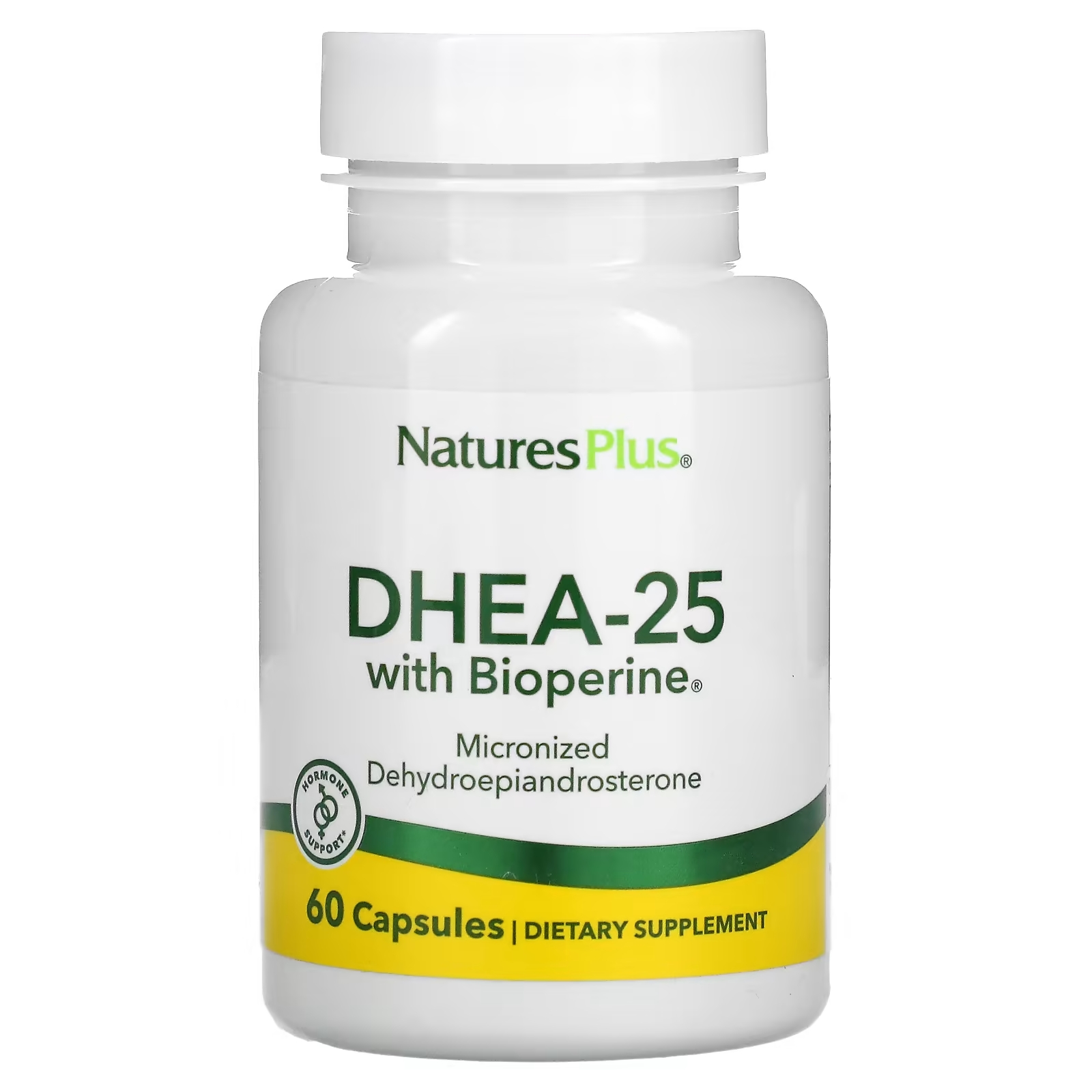NaturesPlus ДГЭА-25 с Bioperine, 60 вегетарианских капсул naturesplus комплекс фосфатидилсерина с дмэа 60 вегетарианских капсул