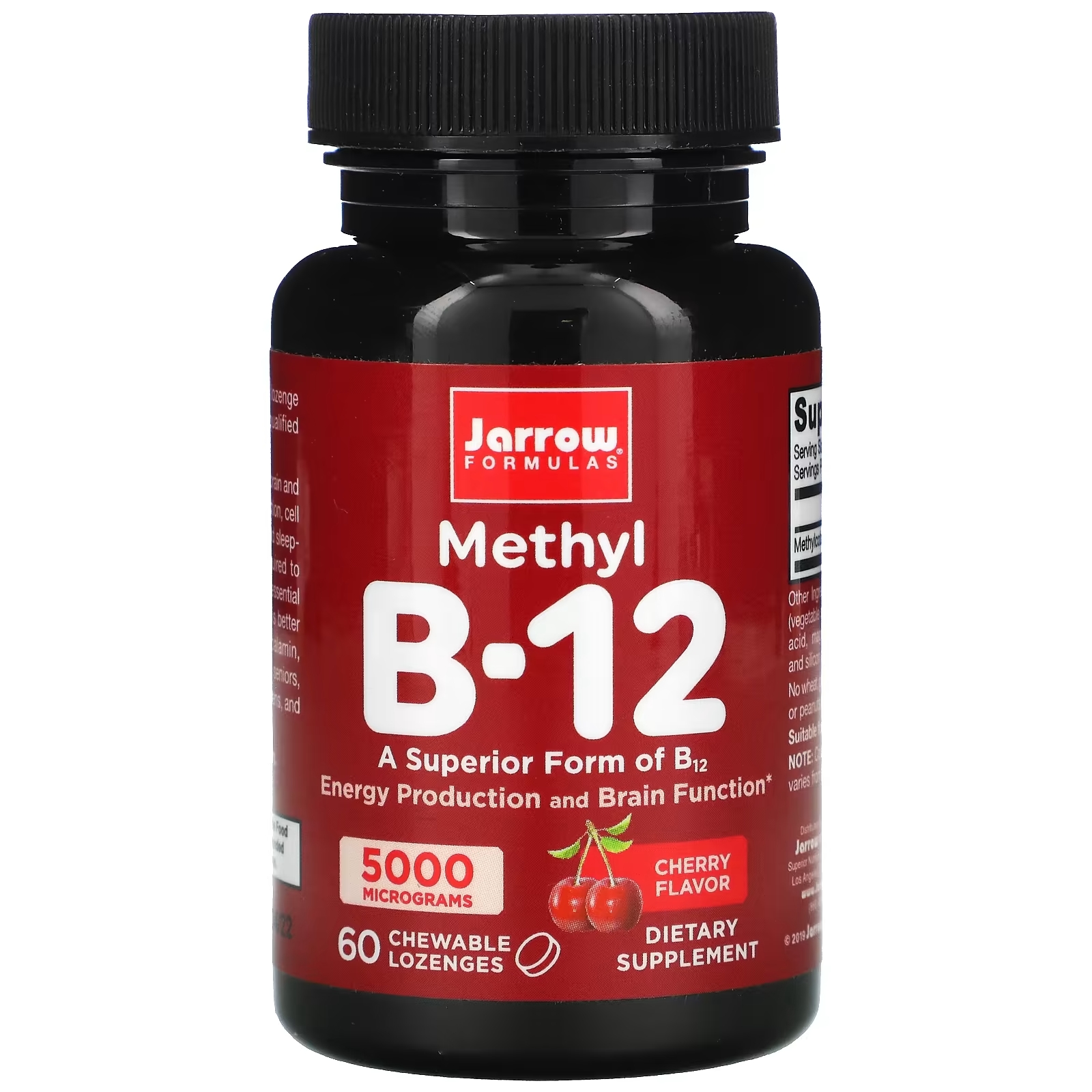 Jarrow Formulas метил B-12 со вкусом вишни 5000 мкг, 60 леденцов futurebiotics метил b 12 вишня 5000 мкг 90 вегетарианских леденцов