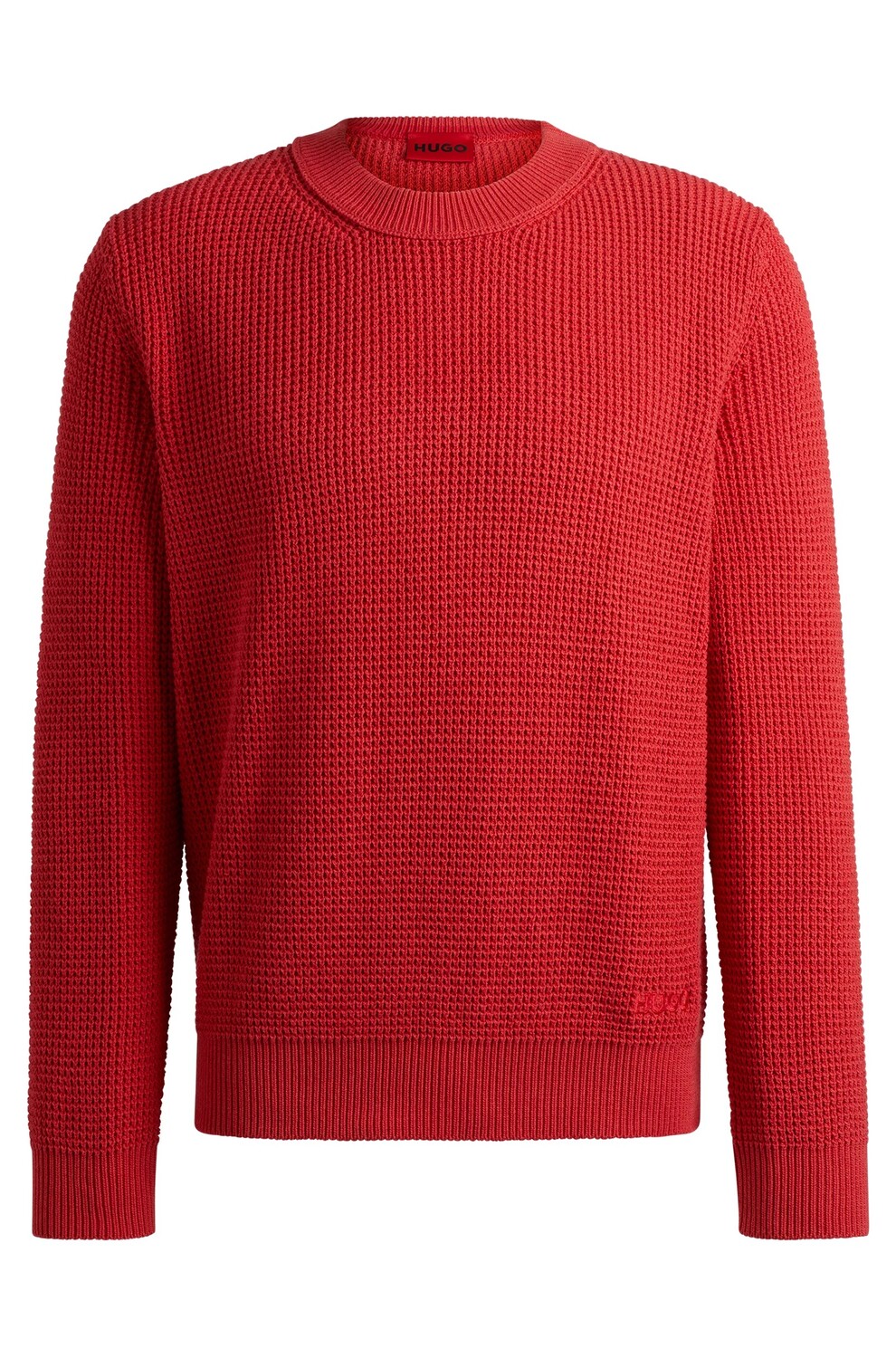 

Свитер Hugo Relaxed-fit With Knitted Structure And Crew Neckline, красный