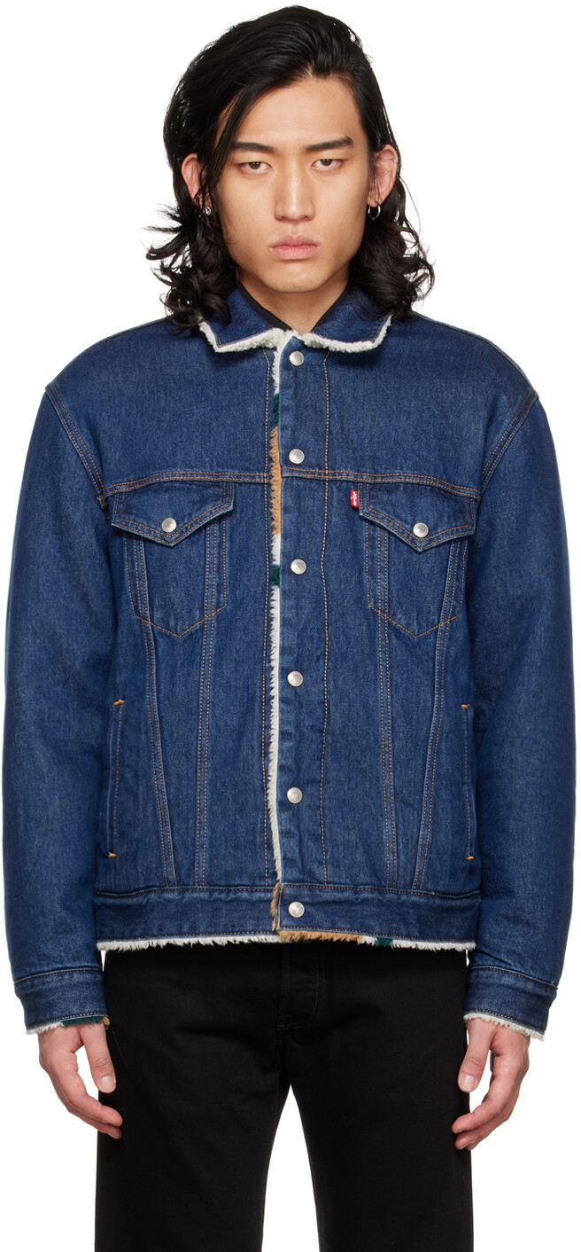 

Двусторонняя джинсовая куртка свободного кроя Indigo Vintage Trucker Levi's